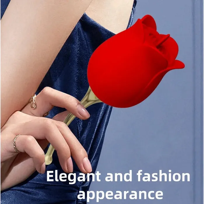 OOTYEMO Vibrators Silicone Rose Vibrator Toy with Tongue