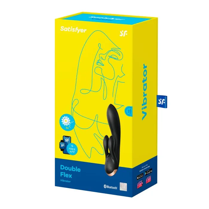 Satisfyer Double Flex App Rabbit Vibrator Black Satisfyer Vibrators
