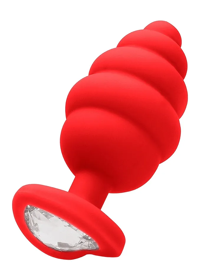 Ouch OUCH Extra Large Ribbed Diamond Heart Plug Anal