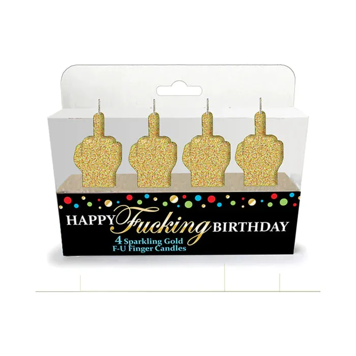 Male Sex Toys Little Genie Happy Fucking Birthday Glitter Middle Finger Candles 4Pack Male Sex Toys Little Genie Happy Fucking Birthday Glitter Middle Finger Candles 4Pack