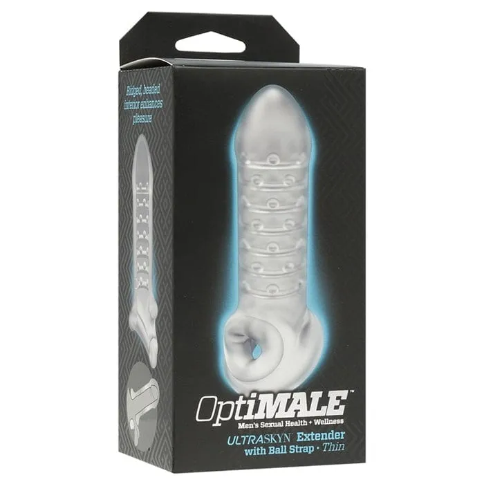 Male Sex Toys SD Variations OptiMALE Extender with Ball Strap Thin Frost