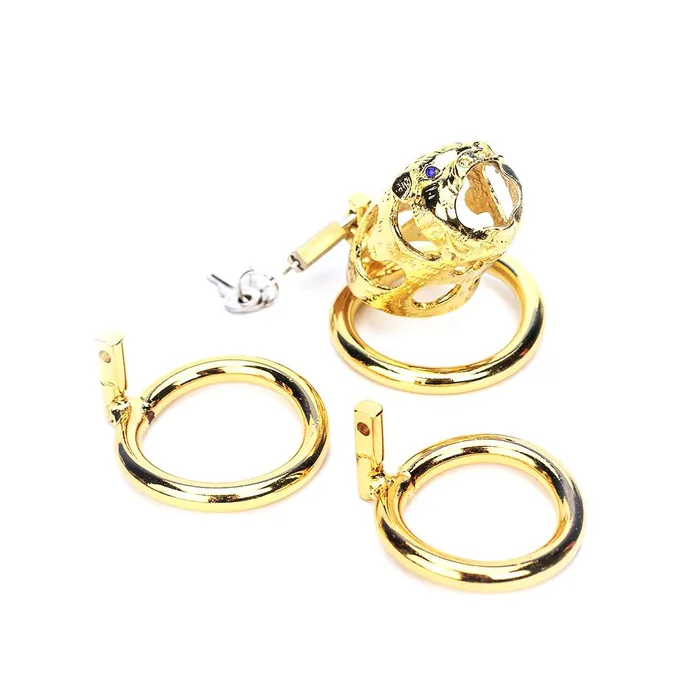 The Ox Gold Metal Chastity Cage 315 Inches Long CHASTITY CAGE CO Male Sex Toys