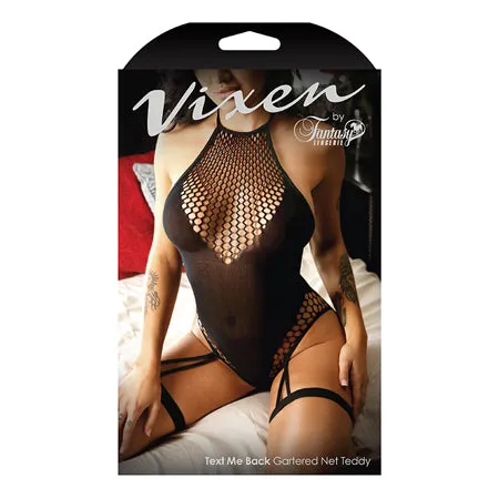 Anal Fantasy Lingerie Vixen Text Me Back Black HighNeck Gartered Teddy All Sizes Anal Fantasy Lingerie Vixen Text Me Back Black HighNeck Gartered Teddy All Sizes