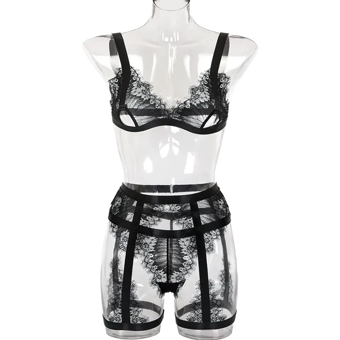 EVEs SECRETS Female Sex Toys Womens Erotic Hollow Out Underwear Female Unlined Lace Bra Lingerie Set