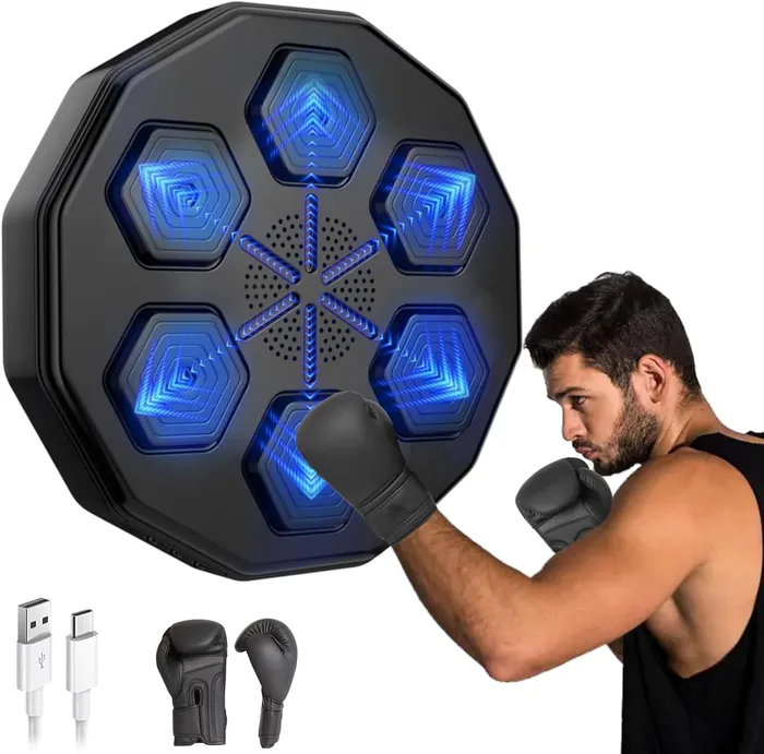 Female Sex Toys SmxToy Smart Bluetooth Music Boxing Machine with 14oz Gloves Wall Mounted Electronic Punching Pad for Adults Kids Beat Sync Technology Home Workout Fitness Trainer Indoor Gym Boxing Equipment