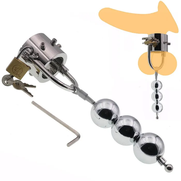 BallbustingToyscom Vibrators Heavy Spiked Locking Testicle Stretcher
