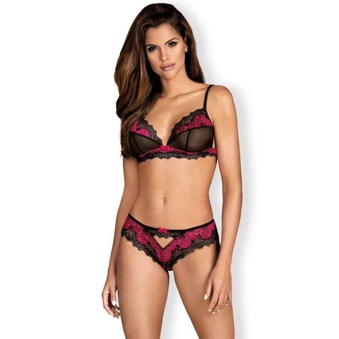 Anal Obsessive Obsessive Sexy Lingerie Tulia Two Pieces Set SM Black