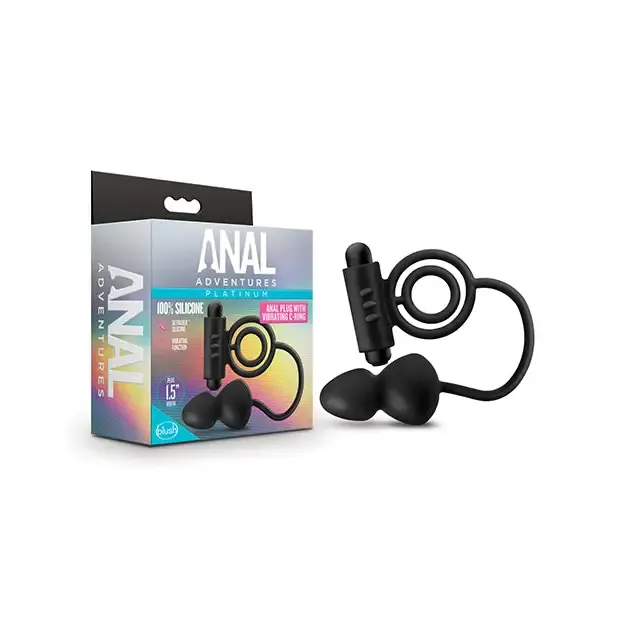 Blush Male Sex Toys Blush Anal AdventuresPlatinum Silicone Anal Plug with Vibrating Cock Ring Blush Male Sex Toys Blush Anal AdventuresPlatinum Silicone Anal Plug with Vibrating Cock Ring