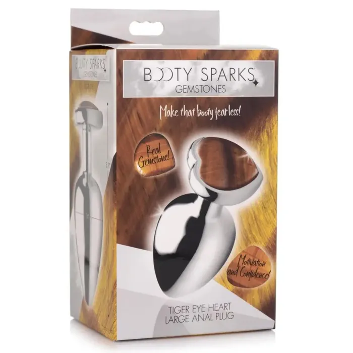 Booty Sparks Anal Booty Sparks Authentic Tigers Eye Gemstone Heart Anal Plug