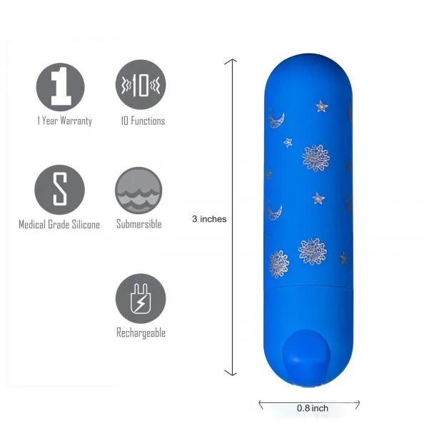 Female Sex Toys Maia Toys Luna Super Charged Mini Bullet W Stars Moon Pattern Female Sex Toys Maia Toys Luna Super Charged Mini Bullet W Stars Moon Pattern