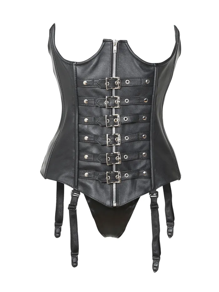 HonourSkintwocom Restraints Leather Cupless Suspender Basque GString Set