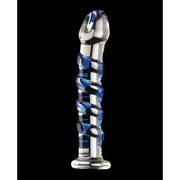 Icicles Icicles No 5 Hand Blown Glass Massager Clear Wblue Swirls Dildos Icicles Icicles No 5 Hand Blown Glass Massager Clear Wblue Swirls Dildos