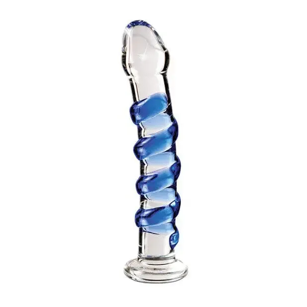 Icicles Icicles No 5 Hand Blown Glass Massager Clear Wblue Swirls Dildos Icicles Icicles No 5 Hand Blown Glass Massager Clear Wblue Swirls Dildos