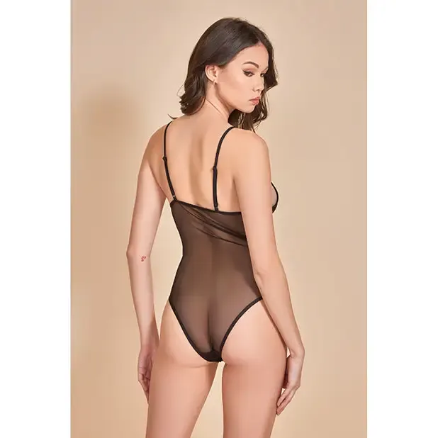 icollection lingerie Anal Mesh Soft Cup Teddy Wcontrast Lines Black icollection lingerie Anal Mesh Soft Cup Teddy Wcontrast Lines Black