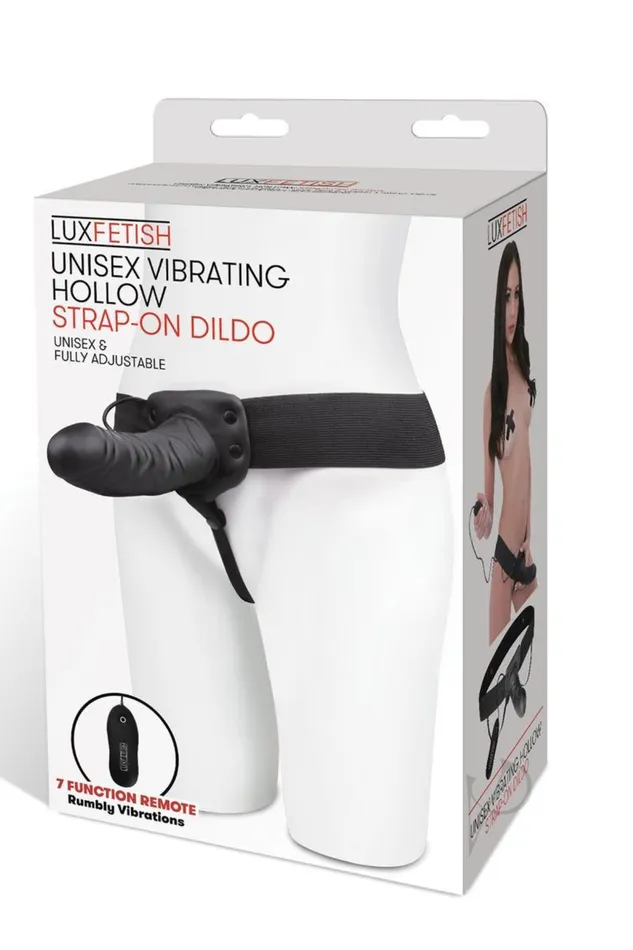 Lux Fetish Unisex Vibrating Hollow StrapOn Female Sex Toys