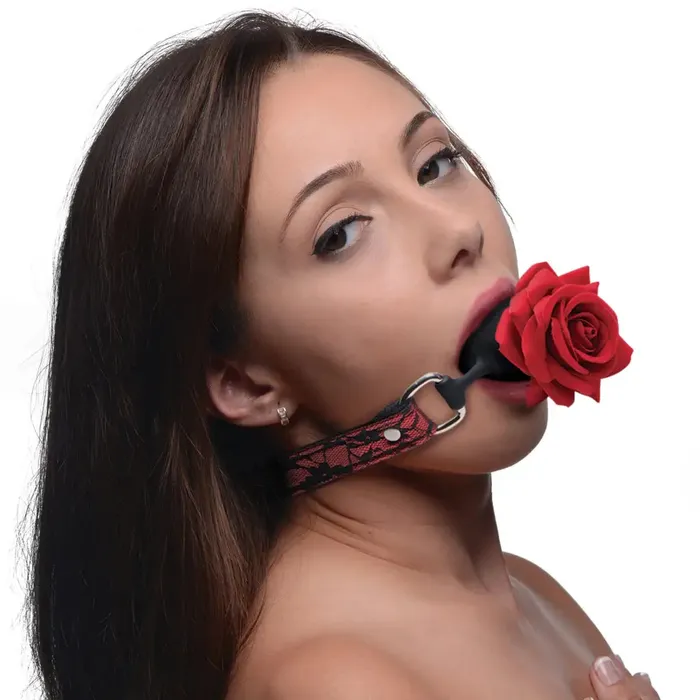 Silicone Ball Gag With Rose Master Series Male Sex Toys