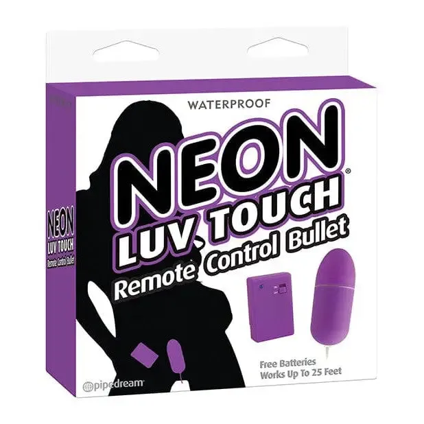 Vibrators Neon Neon Luv Touch Remote Control Bullet Purple