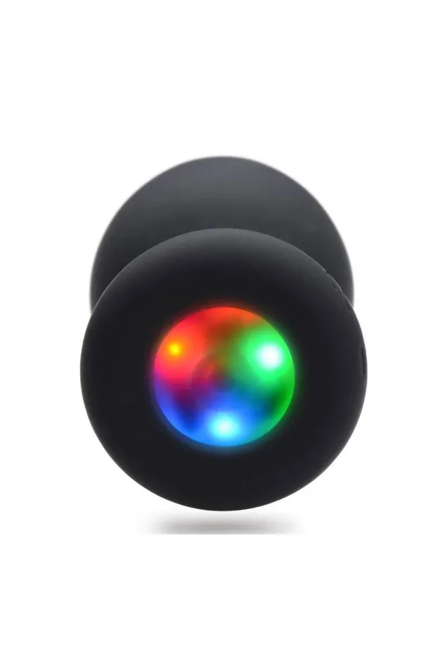 Anal XR Brands Booty Sparks Light Up Silicone Medium Anal Plug Black XR Brands