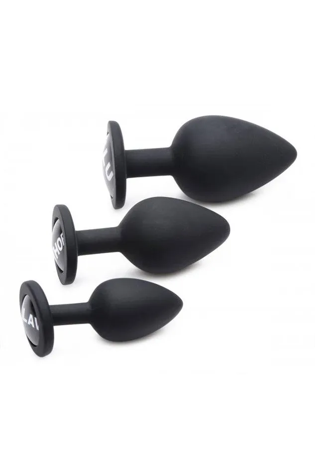 Anal XR Brands Master Series Dirty Words Anal Plug Set Black XR Brands