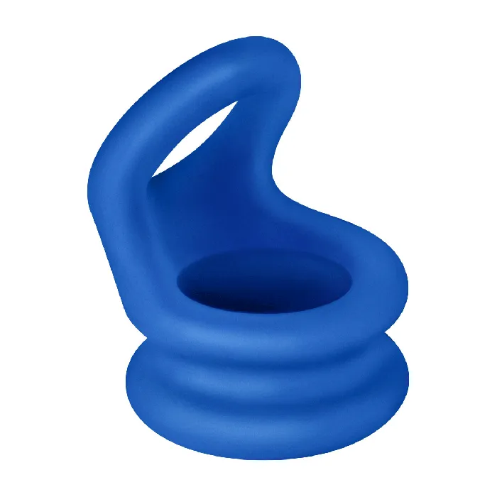 FORTO Male Sex Toys FORTO F20 Liquid Silicone D Ring and Ball Stretcher Medium Blue