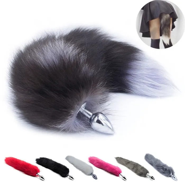 LAZADASEXTOYS Anal Funny Faux Fox Tail Butt Backyard Stopper Stainless Steel Sex Toys for Women Valentines Day Surprise Gift Anal Plug Couple