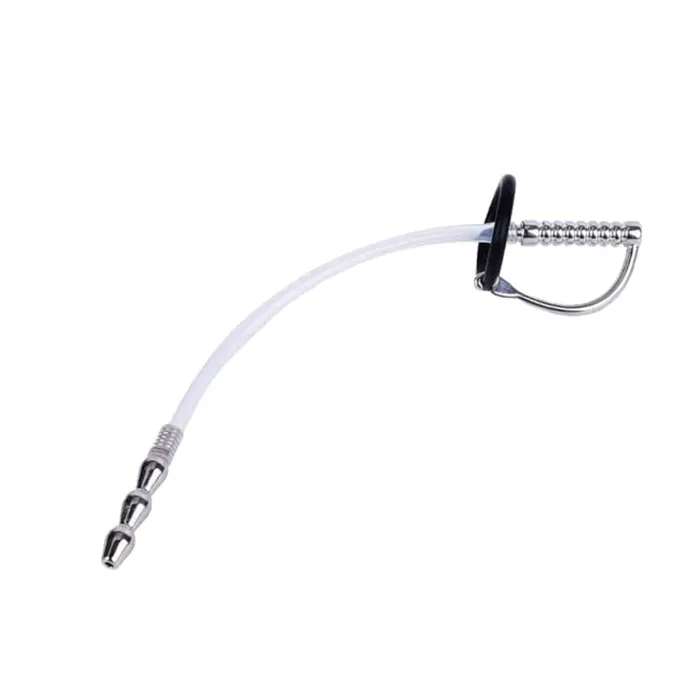 Lovegasm Male Sex Toys Stainless Steel and Rubber Plug With Penis Silicone Ring