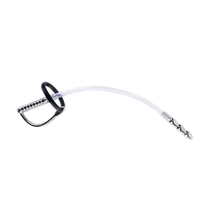 Lovegasm Male Sex Toys Stainless Steel and Rubber Plug With Penis Silicone Ring
