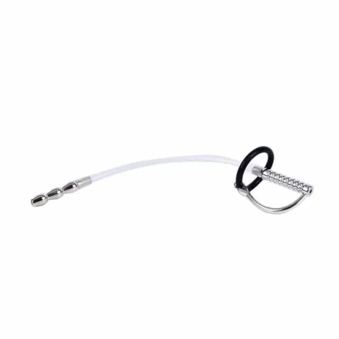 Lovegasm Male Sex Toys Stainless Steel and Rubber Plug With Penis Silicone Ring