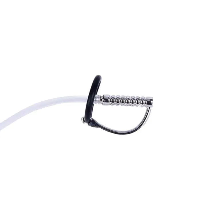 Lovegasm Male Sex Toys Stainless Steel and Rubber Plug With Penis Silicone Ring