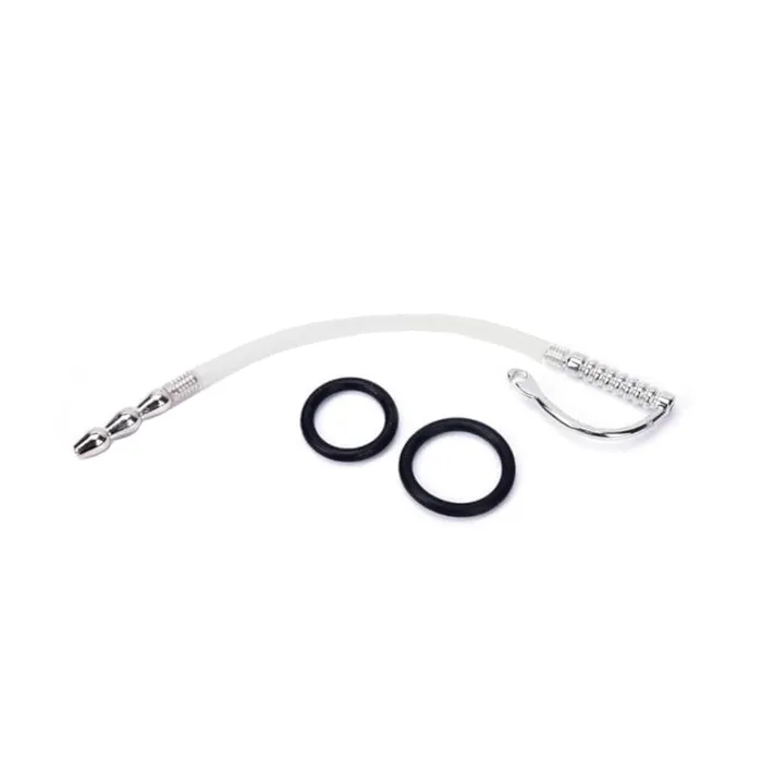 Lovegasm Male Sex Toys Stainless Steel and Rubber Plug With Penis Silicone Ring