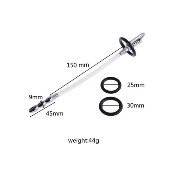 Lovegasm Male Sex Toys Stainless Steel and Rubber Plug With Penis Silicone Ring