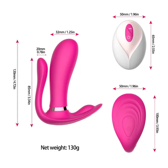 Lovegasm Vibrators Triple Action Discreet Remote Wearable Panty ButterflyPanties Flapping