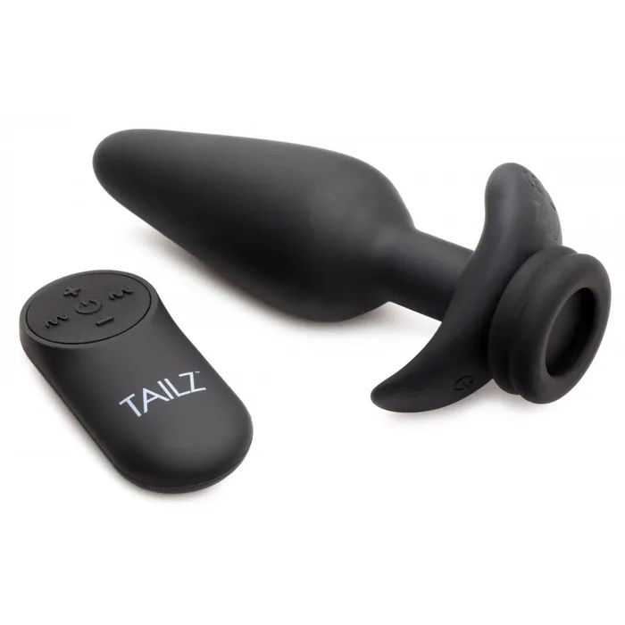 Male Sex Toys Tailz Interchangeable 10X Vibrating Silicone Anal Plug with Remote
